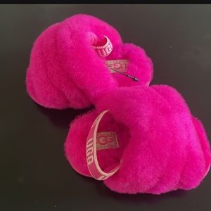 Infant pink ugg fur slippers